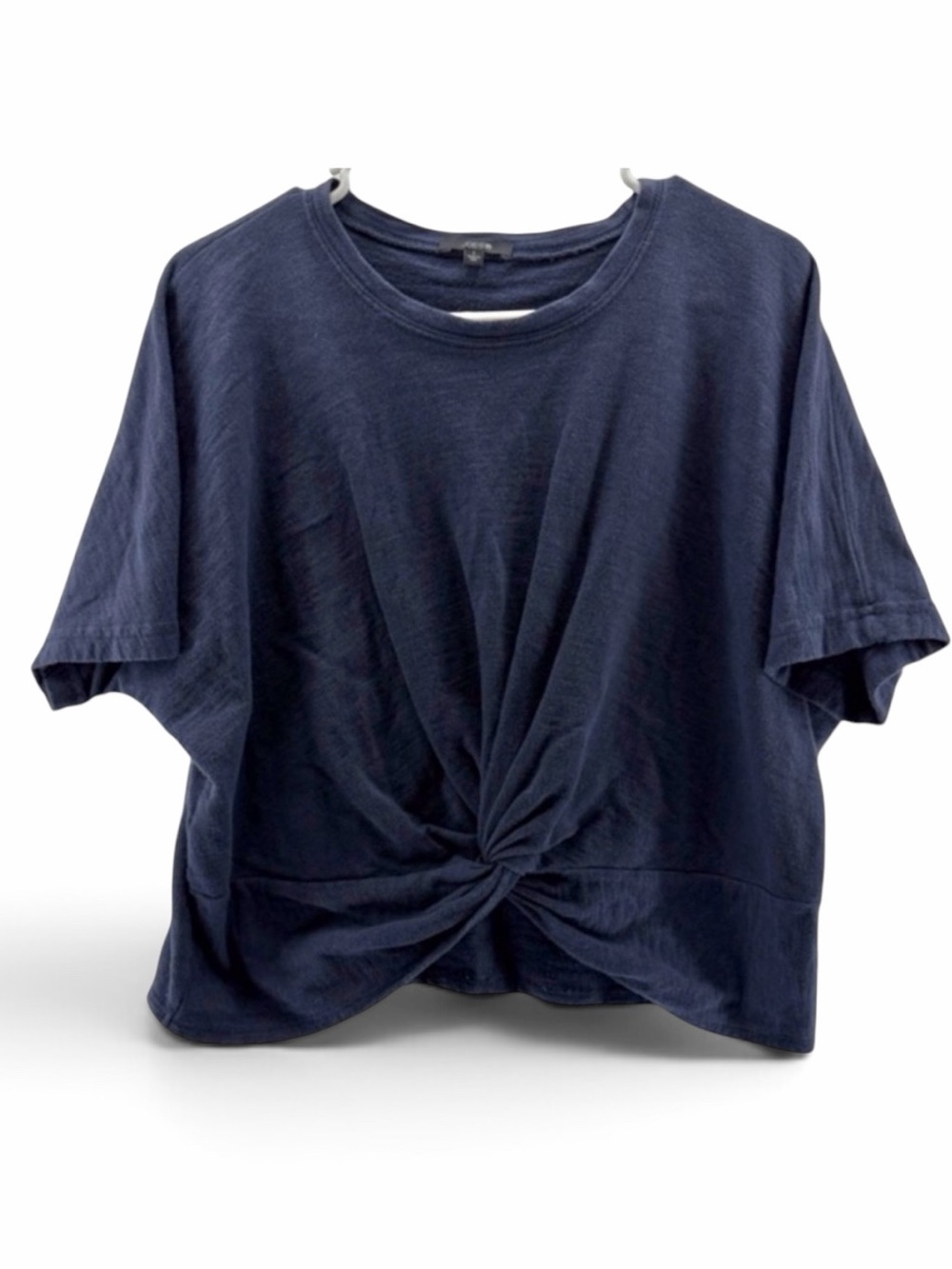 Joe’s Women’s Navy Twist-Front Short Sleeve Draped Top Size Large